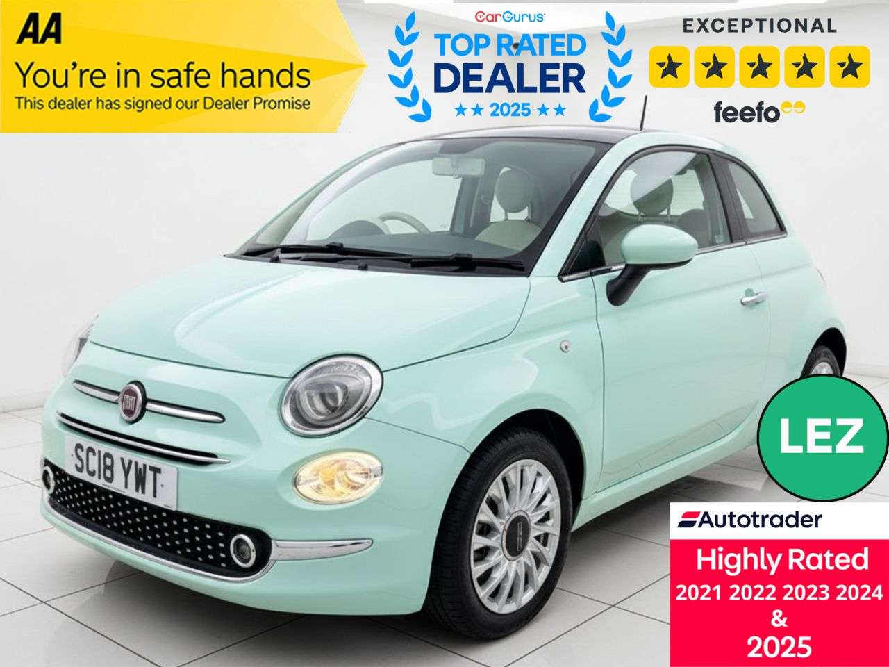 A 2018 FIAT 500 1.2 Lounge Hatchback 3dr Petrol Manual Euro 6 (s/s) (69 bhp) Part Exchange A 2018 FIAT 500 1.2 Lounge Hatchback 3dr Petrol Manual Euro 6 (s/s) (69 bhp) Part Exchange