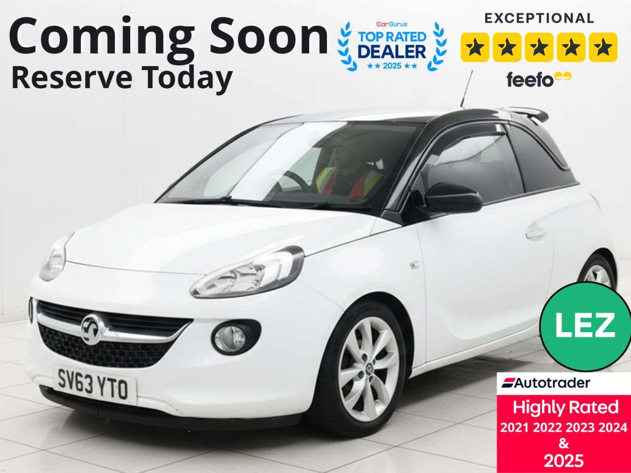 A 2013 VAUXHALL ADAM 1.4 16v JAM Hatchback 3dr Petrol Manual Euro 5 (87 ps) Ultra Low Miles - P? A 2013 VAUXHALL ADAM 1.4 16v JAM Hatchback 3dr Petrol Manual Euro 5 (87 ps) Ultra Low Miles - P?
