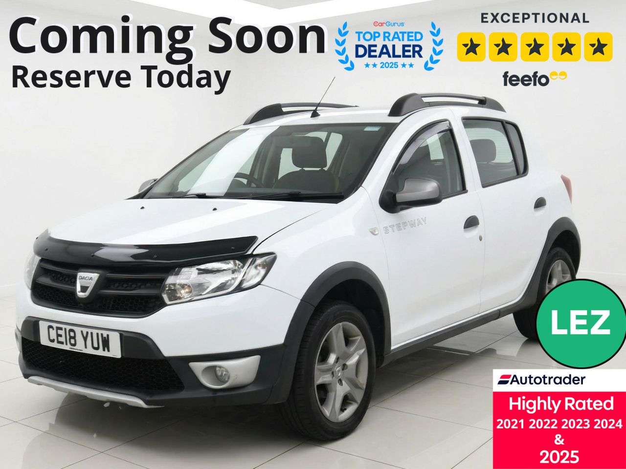A 2018 DACIA SANDERO STEPWAY 0.9 TCe Ambiance Hatchback 5dr Petrol Manual Euro 6 (s/s) (90 ps) Part Ex W A 2018 DACIA SANDERO STEPWAY 0.9 TCe Ambiance Hatchback 5dr Petrol Manual Euro 6 (s/s) (90 ps) Part Ex W