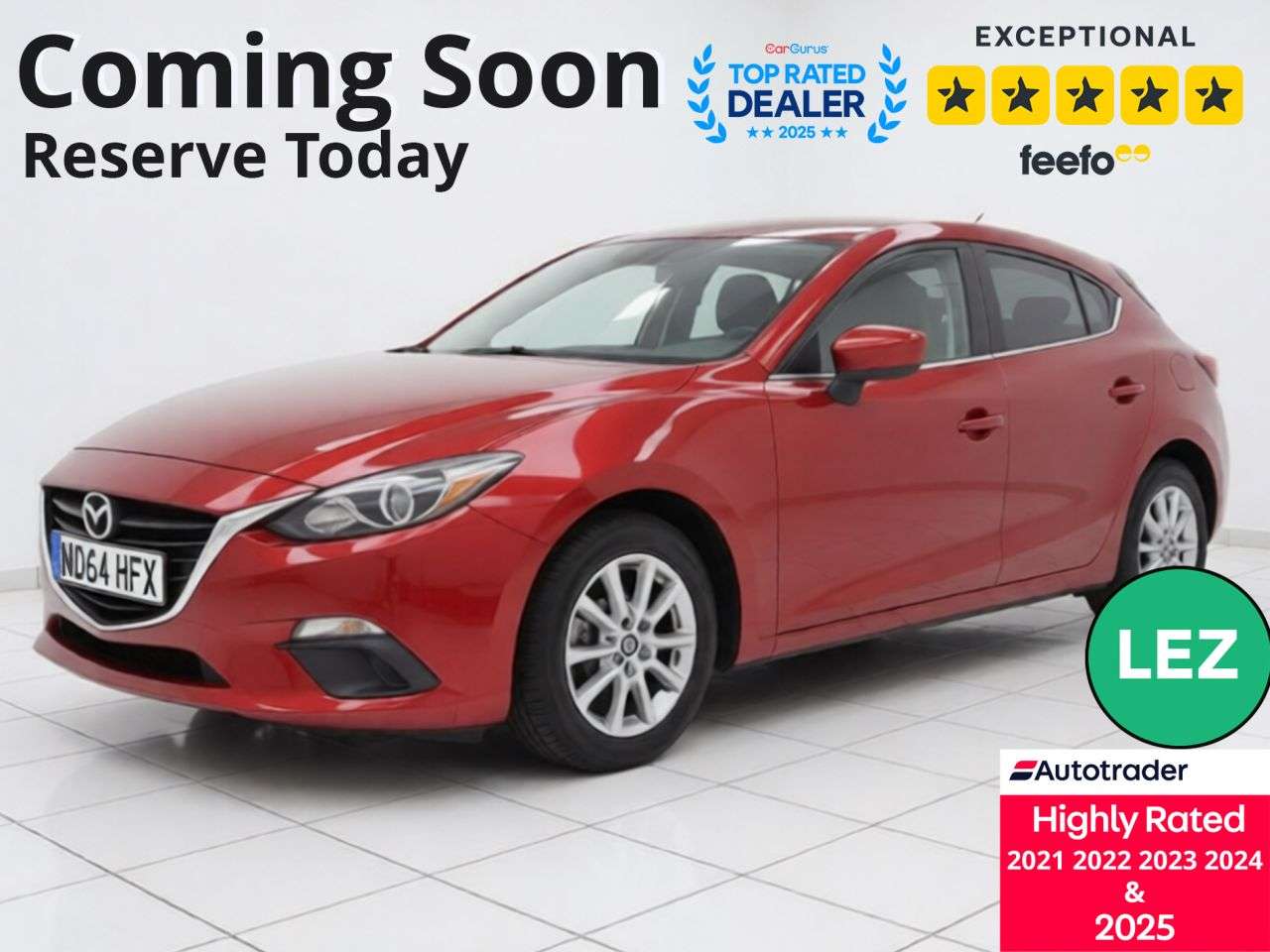 A 2015 MAZDA MAZDA3 2.0 SKYACTIV-G SE Hatchback 5dr Petrol Manual Euro 5 (s/s) (120 ps) Part Ex A 2015 MAZDA MAZDA3 2.0 SKYACTIV-G SE Hatchback 5dr Petrol Manual Euro 5 (s/s) (120 ps) Part Ex