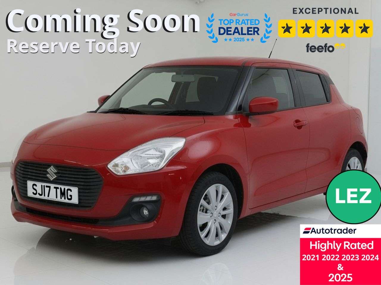 A 2017 SUZUKI SWIFT 1.0 Boosterjet SZ-T Hatchback 5dr Petrol Manual Euro 6 (111 ps) Part Ex Wel A 2017 SUZUKI SWIFT 1.0 Boosterjet SZ-T Hatchback 5dr Petrol Manual Euro 6 (111 ps) Part Ex Wel
