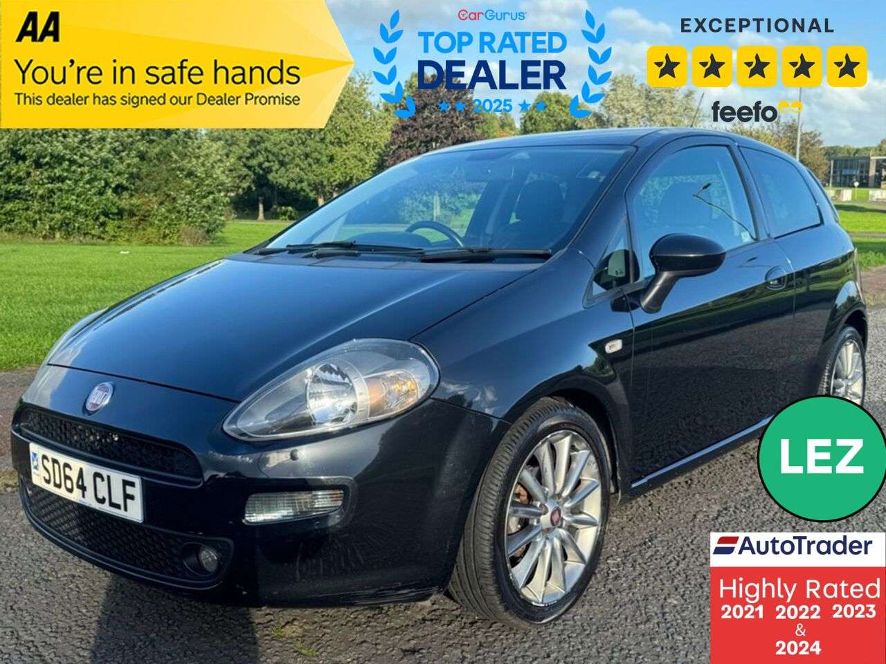 A 2014 FIAT PUNTO 1.4 Jet Black II Hatchback 3dr Petrol Euro 6 (s/s) (77 bhp) Part Exchange W A 2014 FIAT PUNTO 1.4 Jet Black II Hatchback 3dr Petrol Euro 6 (s/s) (77 bhp) Part Exchange W