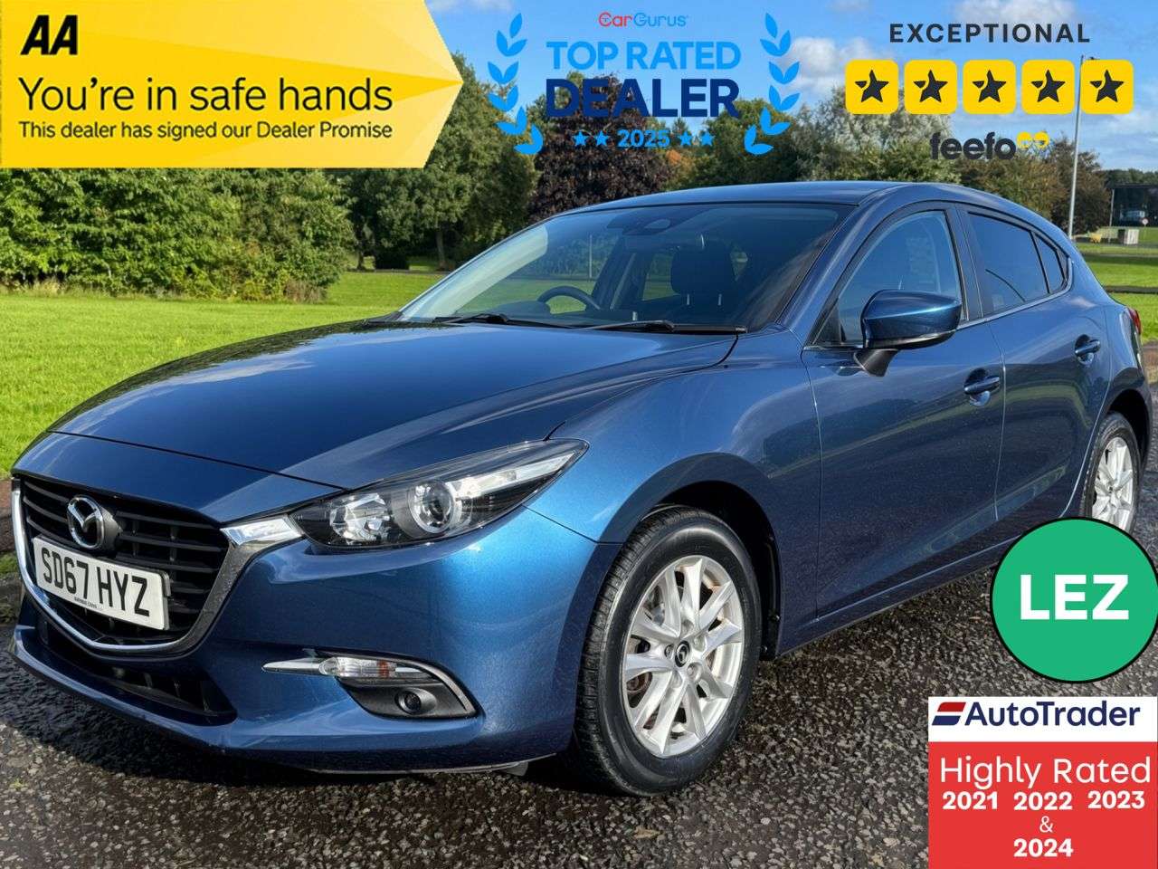 A 2017 MAZDA MAZDA3 2.0 SKYACTIV-G SE-L Nav Hatchback 5dr Petrol Manual Euro 6 (s/s) (121 ps) P A 2017 MAZDA MAZDA3 2.0 SKYACTIV-G SE-L Nav Hatchback 5dr Petrol Manual Euro 6 (s/s) (121 ps) P