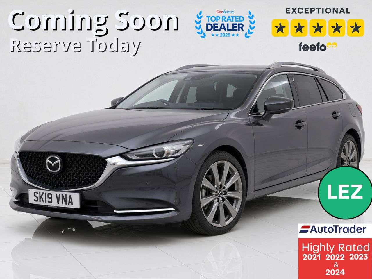 A 2019 MAZDA MAZDA6 2.0 SKYACTIV-G Sport Nav+ Tourer 5dr Petrol Manual Euro 6 (s/s) (165 ps) A 2019 MAZDA MAZDA6 2.0 SKYACTIV-G Sport Nav+ Tourer 5dr Petrol Manual Euro 6 (s/s) (165 ps)