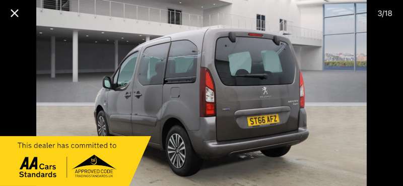 A 2016 PEUGEOT PARTNER BLUE 1.6 HDI S/S TEPEE ACTIVE MPV A 2016 PEUGEOT PARTNER BLUE 1.6 HDI S/S TEPEE ACTIVE MPV