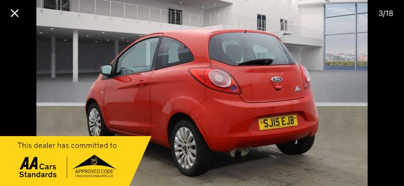 A 2015 FORD KA 1.2 ZETEC 3DR A 2015 FORD KA 1.2 ZETEC 3DR