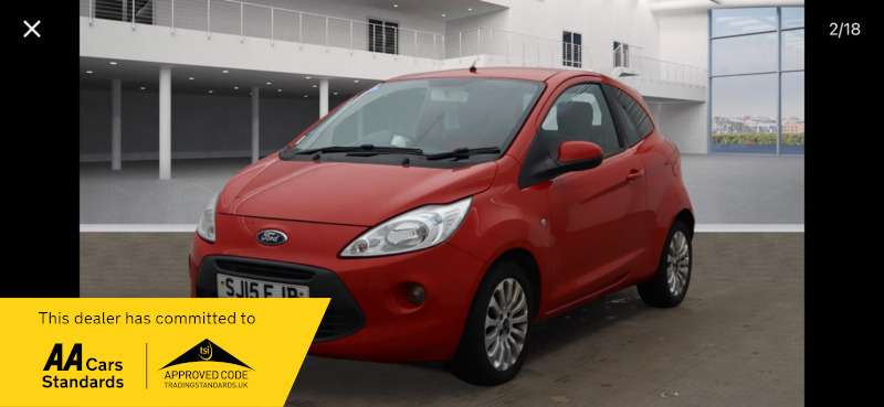 A 2015 FORD KA 1.2 ZETEC 3DR A 2015 FORD KA 1.2 ZETEC 3DR