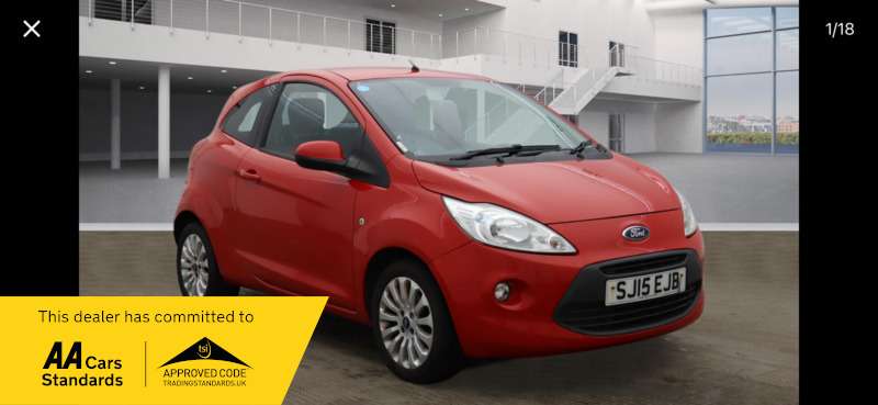 A 2015 FORD KA 1.2 ZETEC 3DR A 2015 FORD KA 1.2 ZETEC 3DR