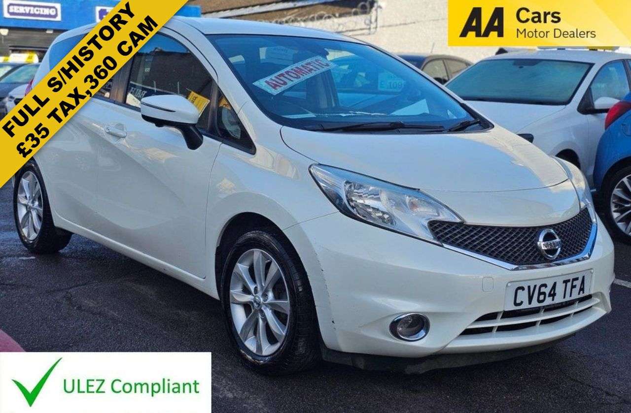 A 2014 NISSAN NOTE AUTOMATIC 1.2 DIG-S Tekna Hatchback 5dr Petrol CVT Euro 5 (s/s) (98 ps) 360 A 2014 NISSAN NOTE AUTOMATIC 1.2 DIG-S Tekna Hatchback 5dr Petrol CVT Euro 5 (s/s) (98 ps) 360