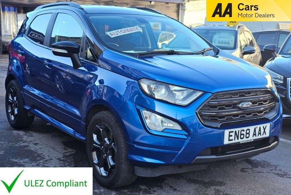 A 2018 FORD ECOSPORT AUTOMATIC 1.0T EcoBoost GPF ST-Line SUV 5dr Petrol Auto Euro 6 (s/s) (125 p A 2018 FORD ECOSPORT AUTOMATIC 1.0T EcoBoost GPF ST-Line SUV 5dr Petrol Auto Euro 6 (s/s) (125 p