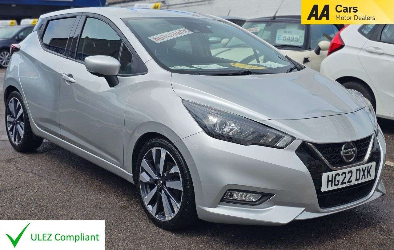 A 2022 NISSAN MICRA AUTOMATIC 1.0 IG-T Tekna Hatchback 5dr Petrol XTRON Euro 6 (s/s) (92 ps) ON A 2022 NISSAN MICRA AUTOMATIC 1.0 IG-T Tekna Hatchback 5dr Petrol XTRON Euro 6 (s/s) (92 ps) ON