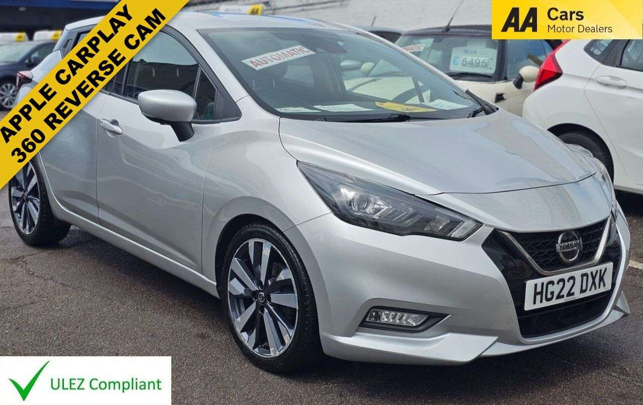 A 2022 NISSAN MICRA AUTOMATIC 1.0 IG-T Tekna Hatchback 5dr Petrol XTRON Euro 6 (s/s) (92 ps) ON A 2022 NISSAN MICRA AUTOMATIC 1.0 IG-T Tekna Hatchback 5dr Petrol XTRON Euro 6 (s/s) (92 ps) ON