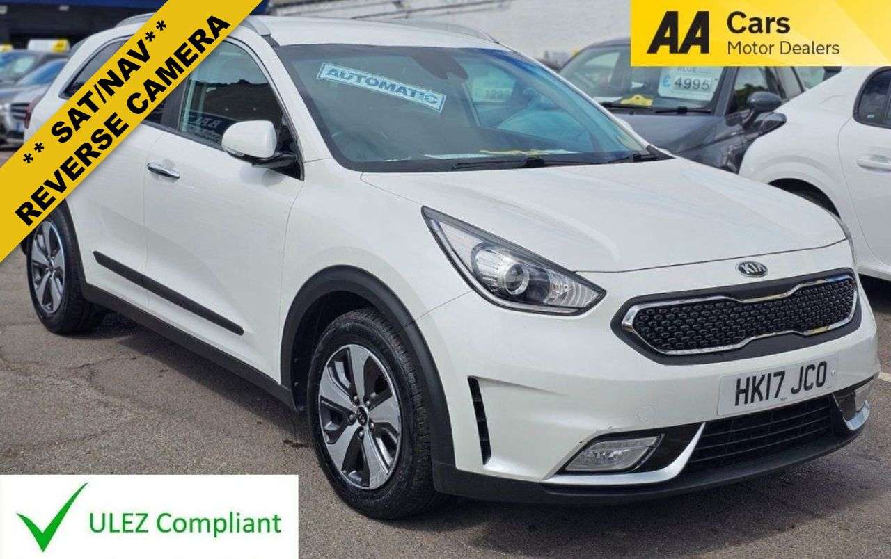 A 2017 KIA NIRO AUTOMATIC 1.6h GDi 2 SUV 5dr Petrol Hybrid DCT Euro 6 (s/s) (139 bhp) SAT/N A 2017 KIA NIRO AUTOMATIC 1.6h GDi 2 SUV 5dr Petrol Hybrid DCT Euro 6 (s/s) (139 bhp) SAT/N