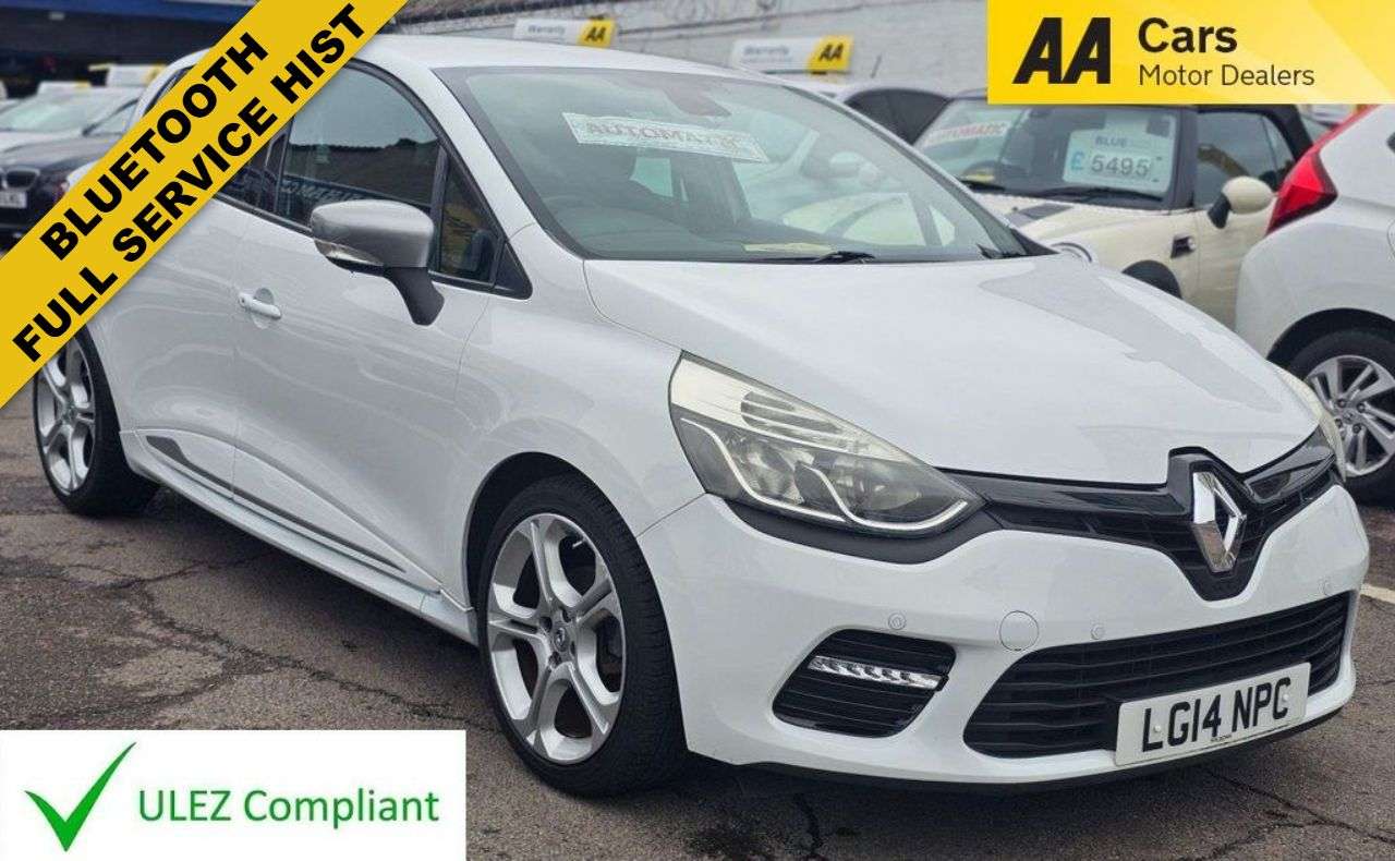 A 2014 RENAULT CLIO 1.2 TCe GT Line Hatchback 5dr Petrol EDC Euro 5 (120 ps) MOT,LOW MILEAGE,BL A 2014 RENAULT CLIO 1.2 TCe GT Line Hatchback 5dr Petrol EDC Euro 5 (120 ps) MOT,LOW MILEAGE,BL