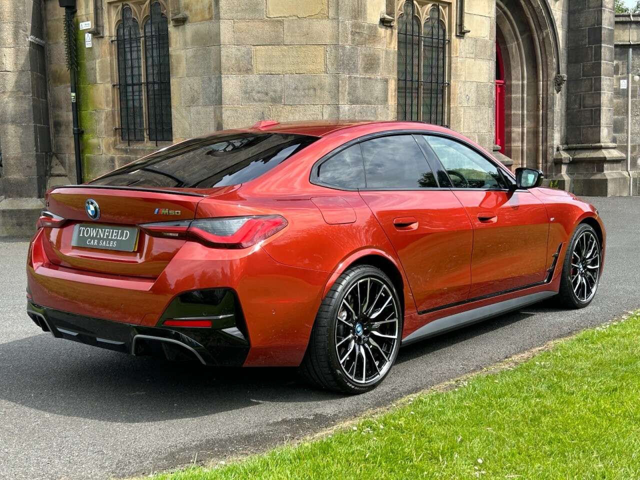A 2023 BMW I4 M50 83.9kWh Gran Coupe 5dr Electric Auto 4WD (544 ps) TECH PACK+OYSTER COMF A 2023 BMW I4 M50 83.9kWh Gran Coupe 5dr Electric Auto 4WD (544 ps) TECH PACK+OYSTER COMF