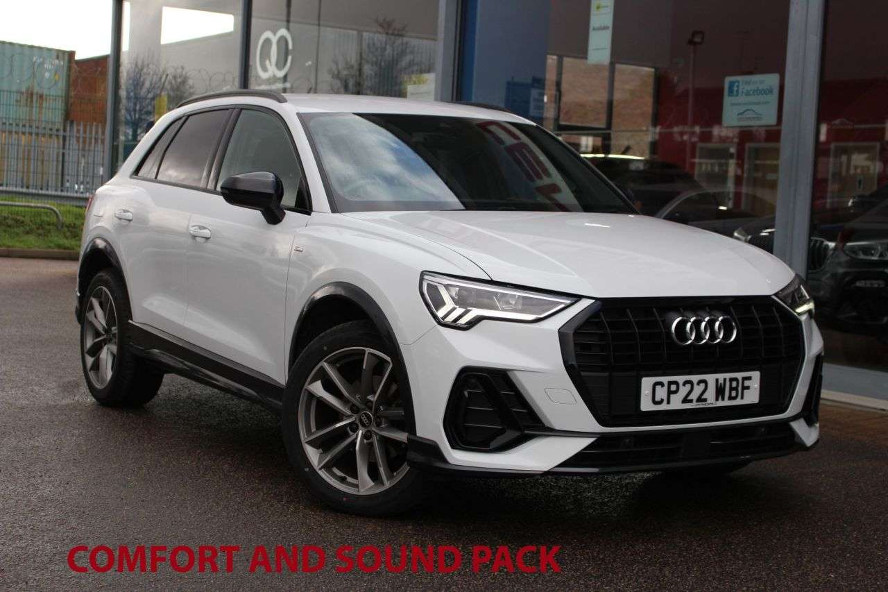 A 2022 AUDI Q3 1.5 TFSI CoD 35 Black Edition SUV 5dr Petrol S Tronic Euro 6 (s/s) (150 ps) A 2022 AUDI Q3 1.5 TFSI CoD 35 Black Edition SUV 5dr Petrol S Tronic Euro 6 (s/s) (150 ps)