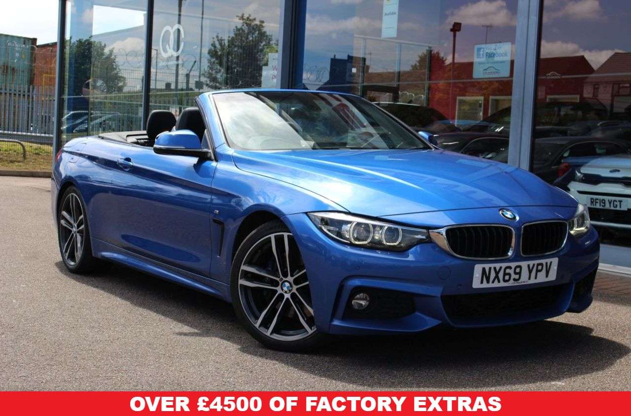 A 2019 BMW 4 SERIES 2.0 420i GPF M Sport Convertible 2dr Petrol Auto Euro 6 (s/s) (184 ps) PRO A 2019 BMW 4 SERIES 2.0 420i GPF M Sport Convertible 2dr Petrol Auto Euro 6 (s/s) (184 ps) PRO