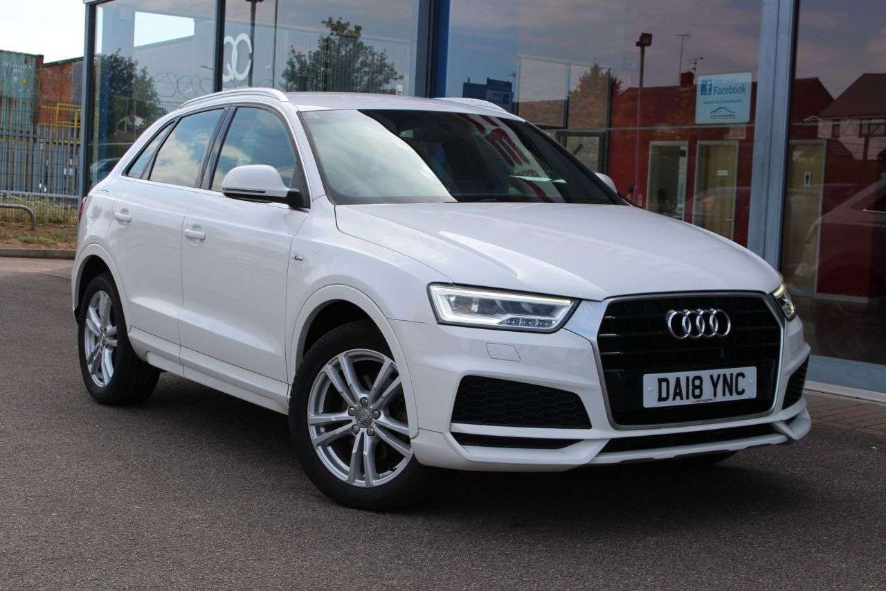 A 2018 AUDI Q3 1.4 TFSI CoD S line Edition SUV 5dr Petrol Manual Euro 6 (s/s) (150 ps) BLU A 2018 AUDI Q3 1.4 TFSI CoD S line Edition SUV 5dr Petrol Manual Euro 6 (s/s) (150 ps) BLU