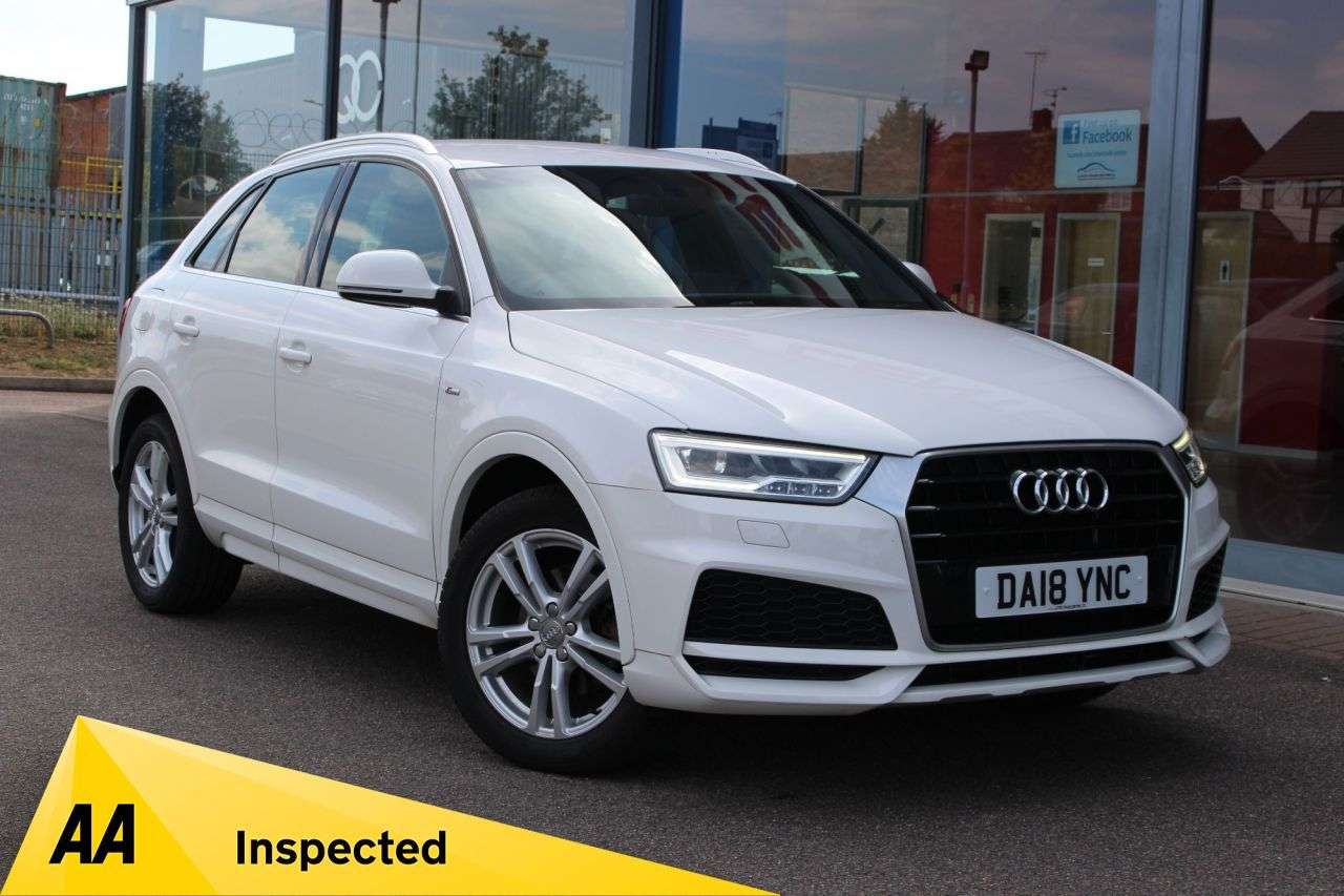 A 2018 AUDI Q3 1.4 TFSI CoD S line Edition SUV 5dr Petrol Manual Euro 6 (s/s) (150 ps) BLU A 2018 AUDI Q3 1.4 TFSI CoD S line Edition SUV 5dr Petrol Manual Euro 6 (s/s) (150 ps) BLU