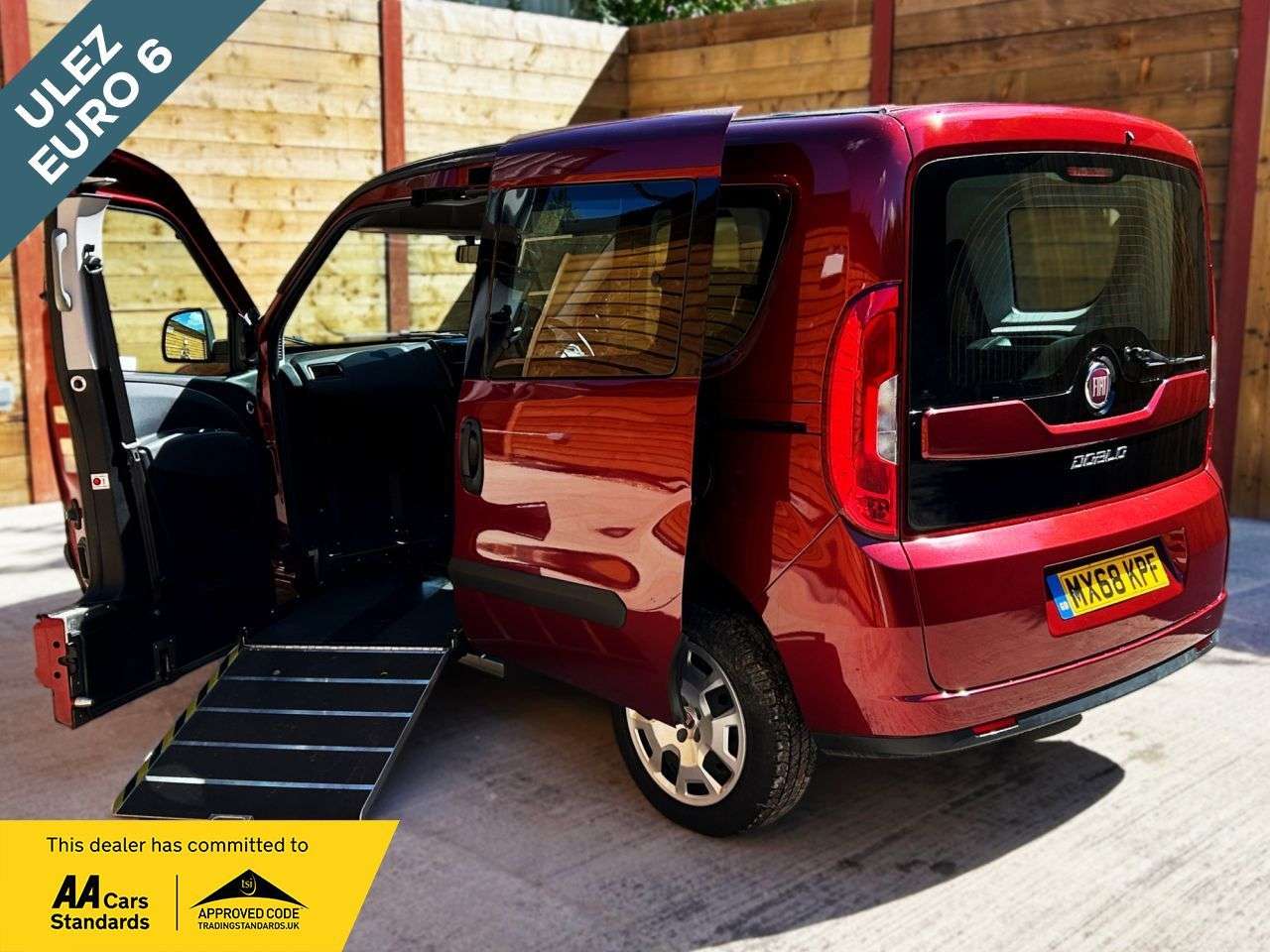 A 2018 FIAT DOBLO Passenger Up Front Wheelchair Accessible Disabled Access Vehicle WAV A 2018 FIAT DOBLO Passenger Up Front Wheelchair Accessible Disabled Access Vehicle WAV