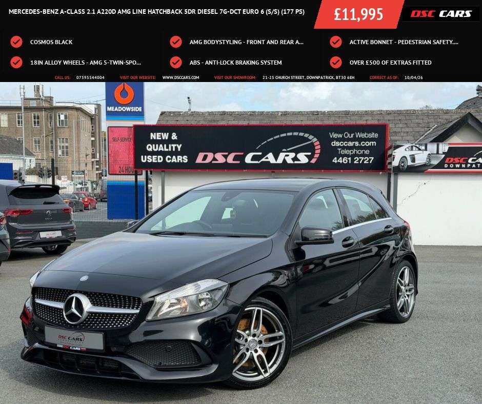 A 2016 MERCEDES-BENZ A-CLASS 2.1 A220d AMG Line Hatchback 5dr Diesel 7G-DCT Euro 6 (s/s) (177 ps) SAT NA A 2016 MERCEDES-BENZ A-CLASS 2.1 A220d AMG Line Hatchback 5dr Diesel 7G-DCT Euro 6 (s/s) (177 ps) SAT NA