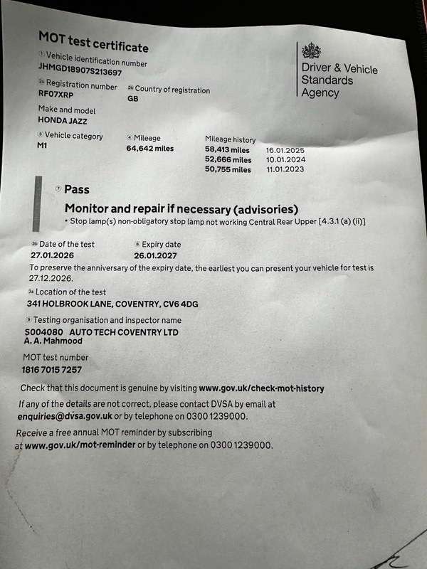 2007 HONDA JAZZ 2007 HONDA JAZZ