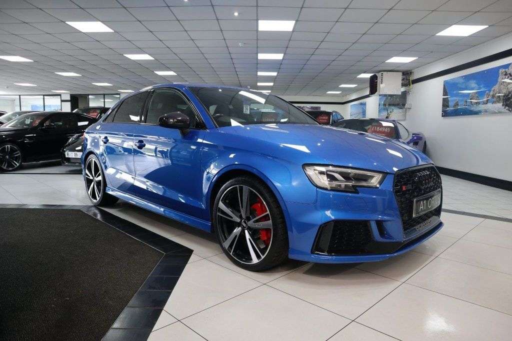 A 2018 AUDI RS3 2.5 TFSI Saloon 4dr Petrol S Tronic quattro Euro 6 (s/s) (400 ps) BLACK EXT A 2018 AUDI RS3 2.5 TFSI Saloon 4dr Petrol S Tronic quattro Euro 6 (s/s) (400 ps) BLACK EXT