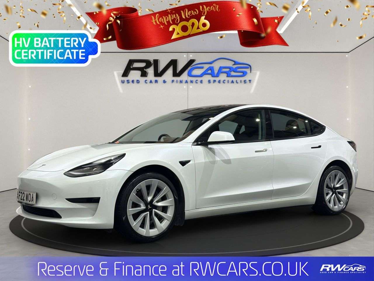 A 2022 TESLA MODEL 3 Standard Range Plus Saloon 4dr Electric Auto RWD (241 bhp) A 2022 TESLA MODEL 3 Standard Range Plus Saloon 4dr Electric Auto RWD (241 bhp)
