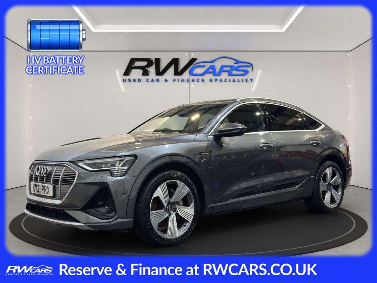 A 2021 AUDI E-TRON 50 S line Sportback 5dr Electric Auto quattro 71.2kWh (313 ps) A 2021 AUDI E-TRON 50 S line Sportback 5dr Electric Auto quattro 71.2kWh (313 ps)