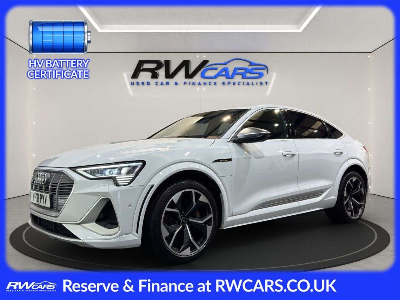 A 2021 AUDI E-TRON S Sportback 5dr Electric Auto quattro 95kWh (503 ps) A 2021 AUDI E-TRON S Sportback 5dr Electric Auto quattro 95kWh (503 ps)