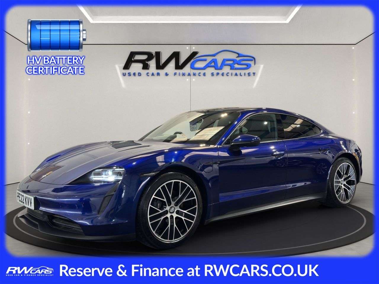 A 2022 PORSCHE TAYCAN Performance Plus 93.4kWh Saloon 4dr Electric Auto RWD (11kW Charger) (476 p A 2022 PORSCHE TAYCAN Performance Plus 93.4kWh Saloon 4dr Electric Auto RWD (11kW Charger) (476 p