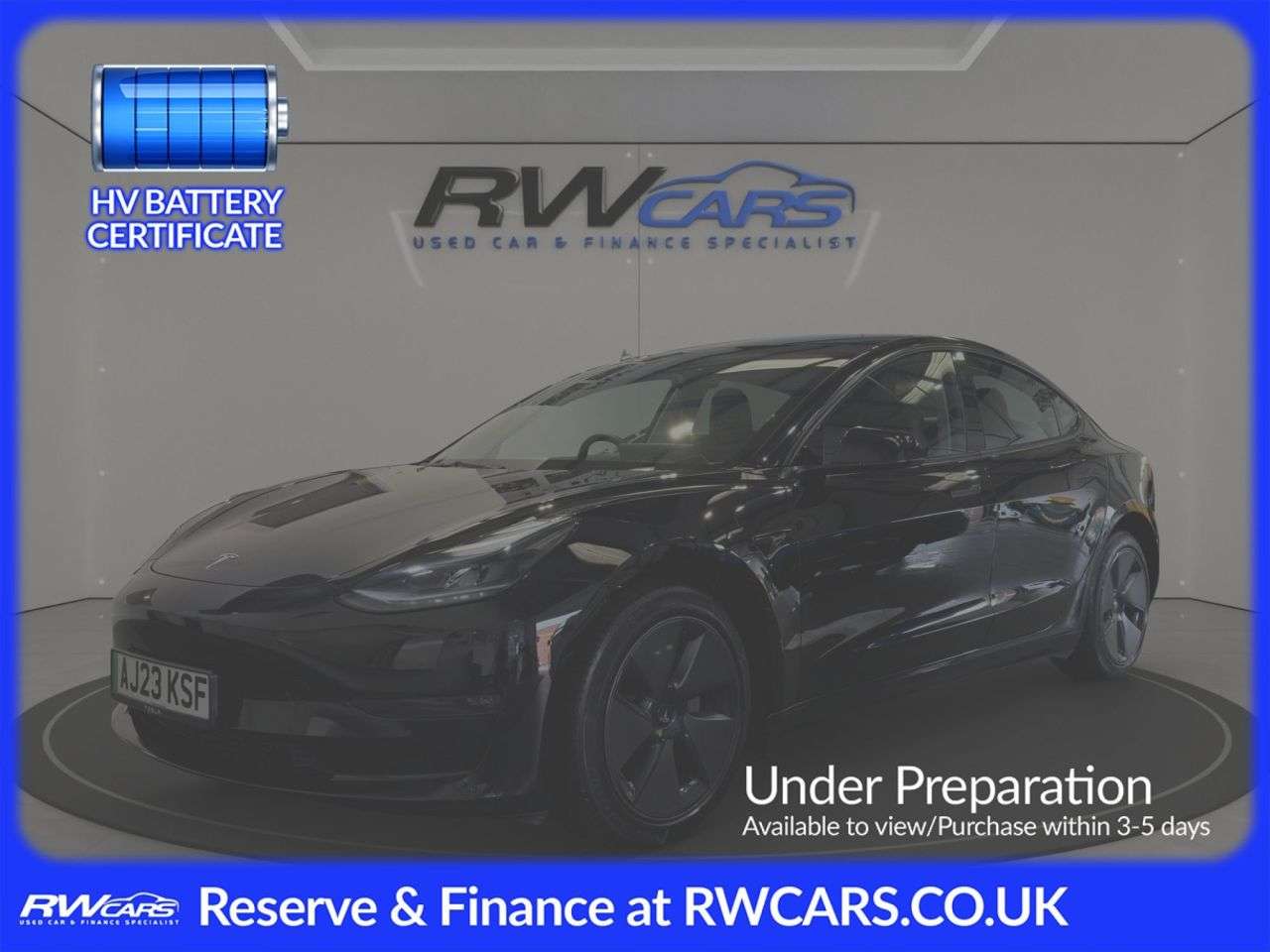 A 2023 TESLA MODEL 3 Long Range Saloon 4dr Electric Auto RWD (282 ps) A 2023 TESLA MODEL 3 Long Range Saloon 4dr Electric Auto RWD (282 ps)