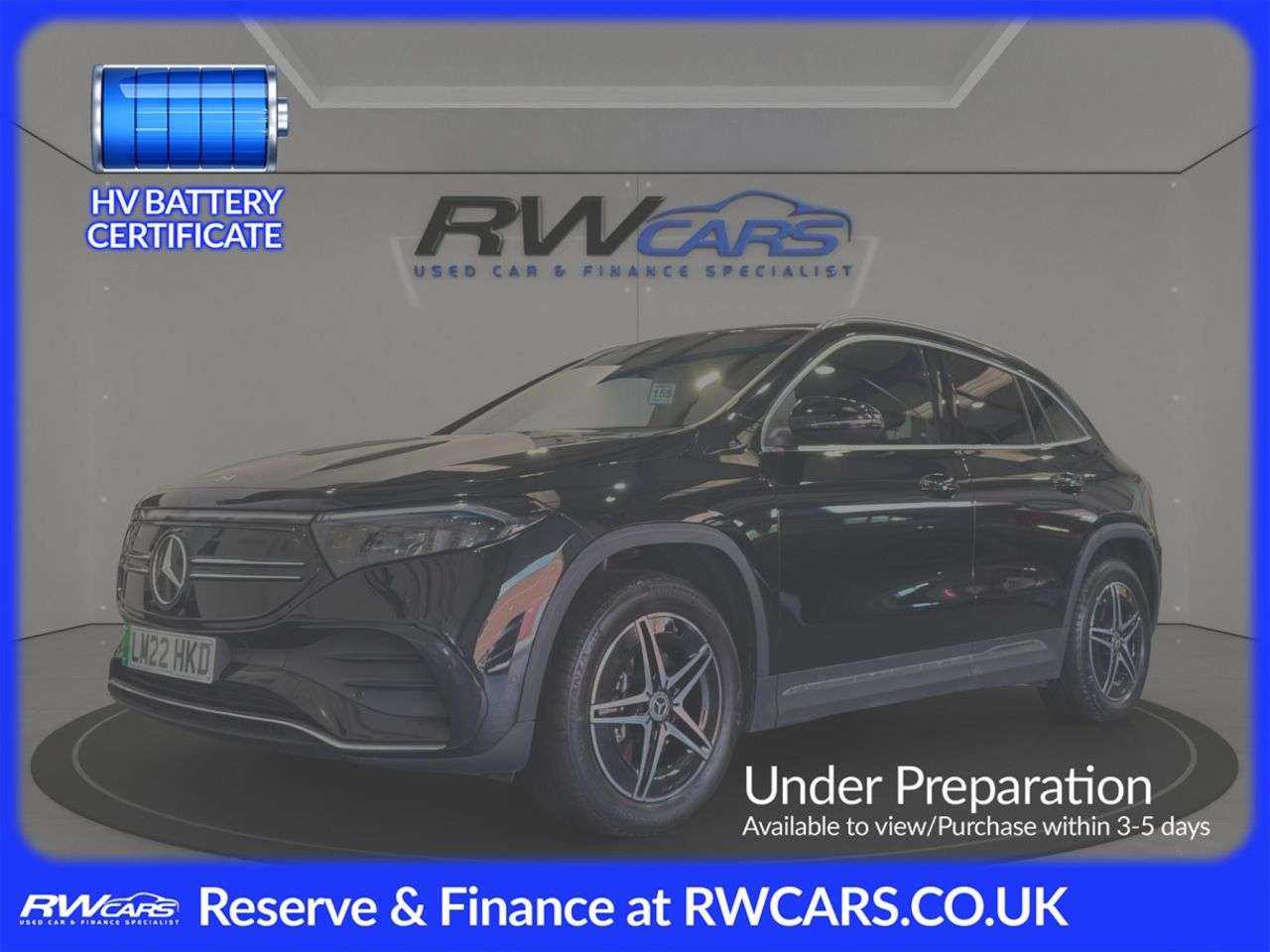 A 2022 MERCEDES-BENZ EQA EQA 300 66.5kWh AMG Line SUV 5dr Electric Auto 4MATIC (228 ps) A 2022 MERCEDES-BENZ EQA EQA 300 66.5kWh AMG Line SUV 5dr Electric Auto 4MATIC (228 ps)
