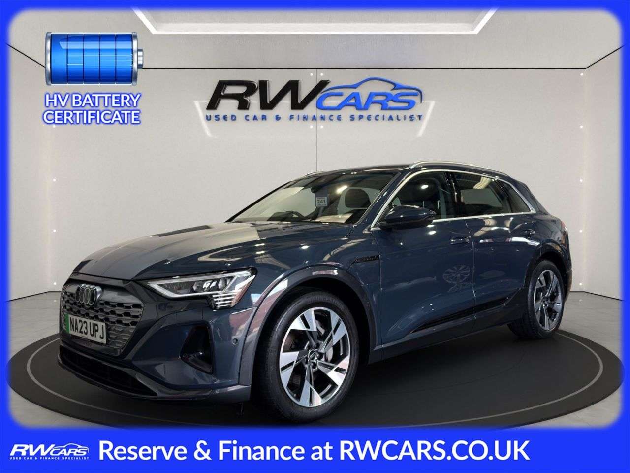 A 2023 AUDI Q8 E-TRON 50 Sport SUV 5dr Electric Auto quattro 95kWh (11kW Charger) (340 ps) A 2023 AUDI Q8 E-TRON 50 Sport SUV 5dr Electric Auto quattro 95kWh (11kW Charger) (340 ps)
