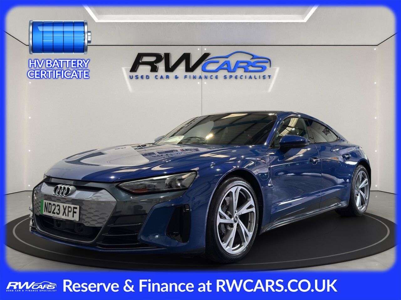 A 2023 AUDI E-TRON GT 93.4kWh Saloon 4dr Electric Auto quattro (476 ps) A 2023 AUDI E-TRON GT 93.4kWh Saloon 4dr Electric Auto quattro (476 ps)