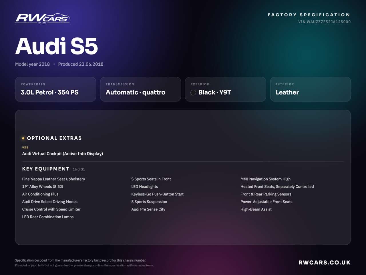 2018 AUDI S5 2018 AUDI S5