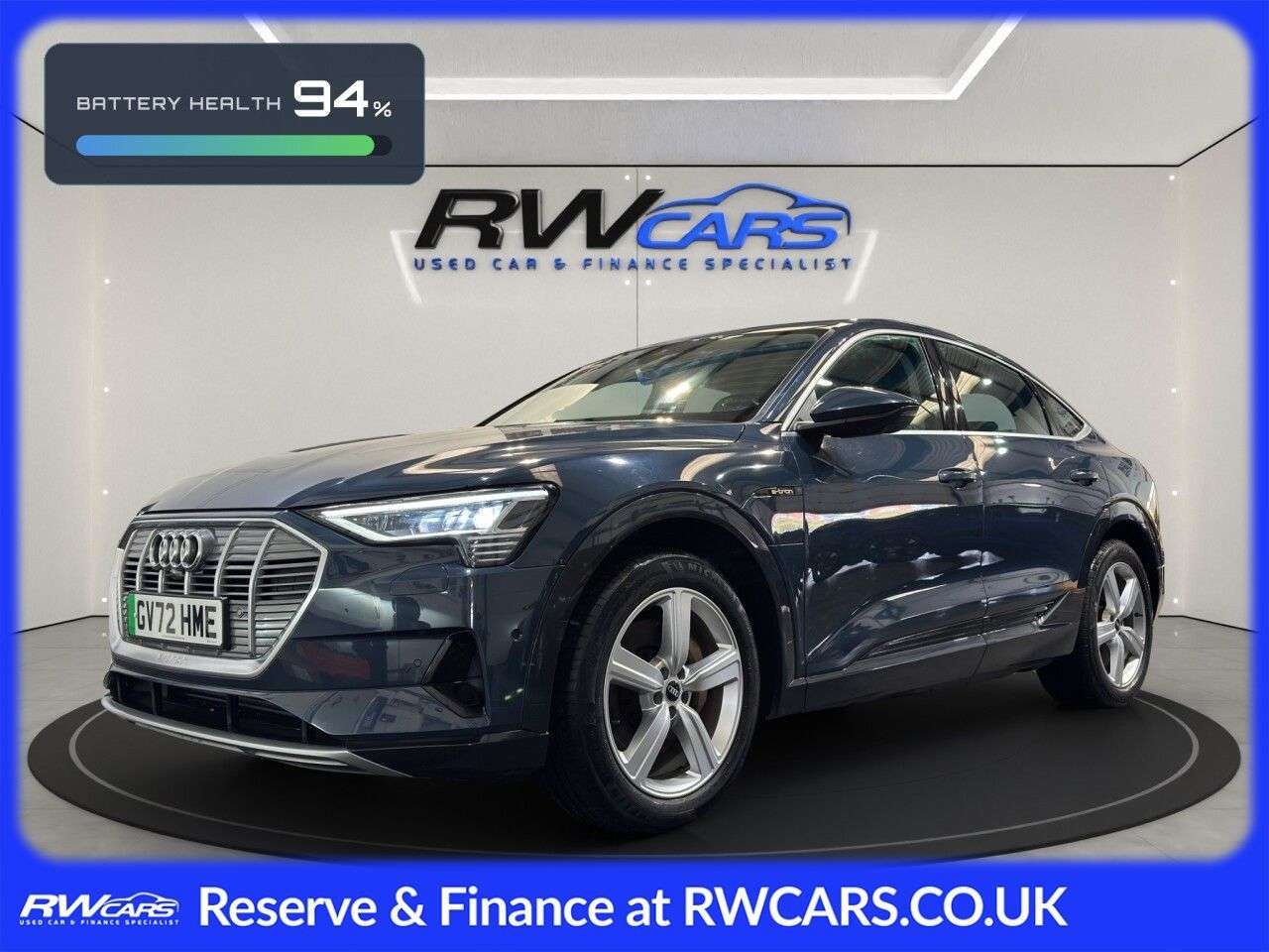 A 2022 AUDI E-TRON 50 Technik Sportback 5dr Electric Auto quattro 71.2kWh (11kW Charger) (313 A 2022 AUDI E-TRON 50 Technik Sportback 5dr Electric Auto quattro 71.2kWh (11kW Charger) (313