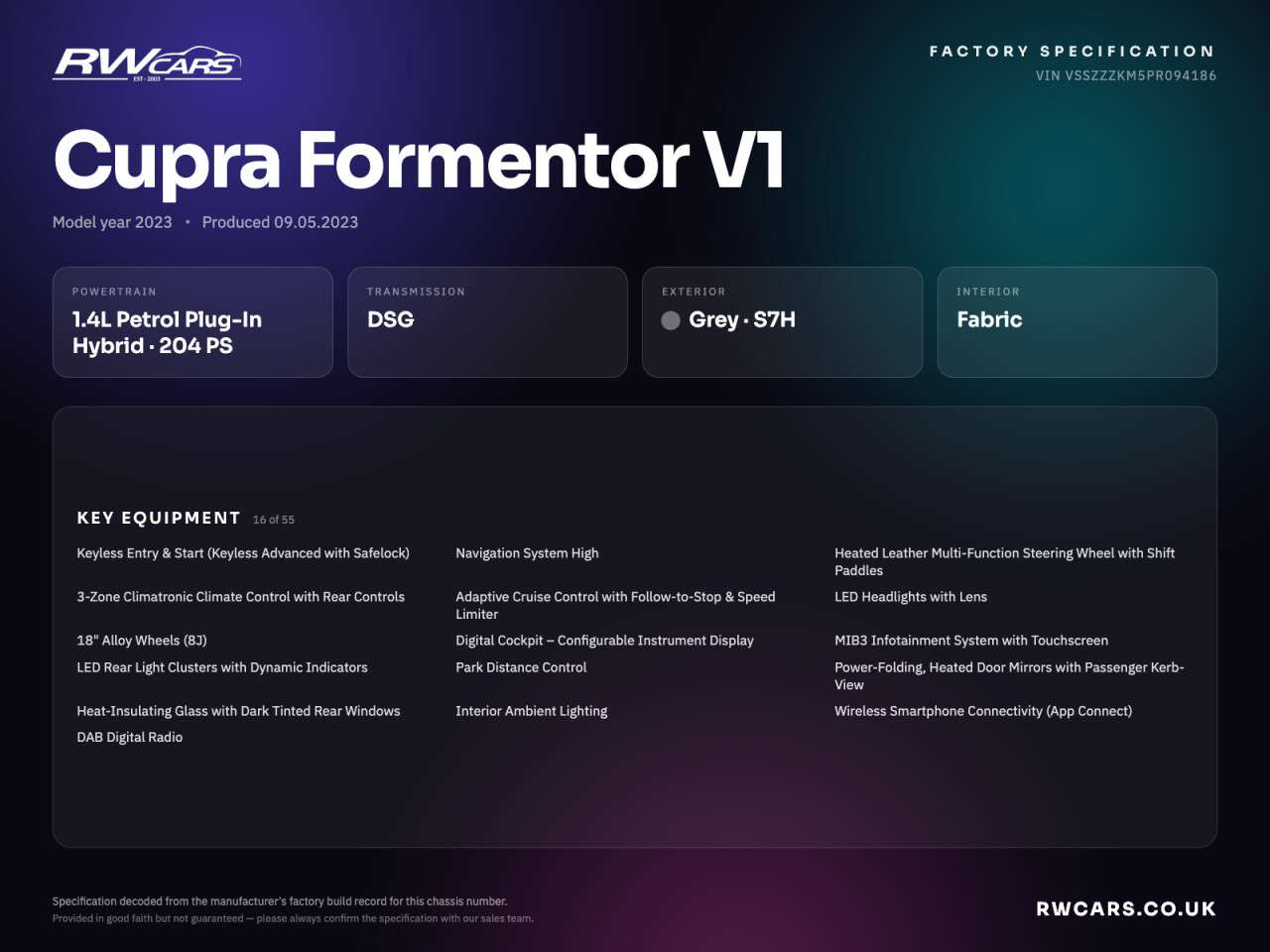 2023 CUPRA FORMENTOR 2023 CUPRA FORMENTOR