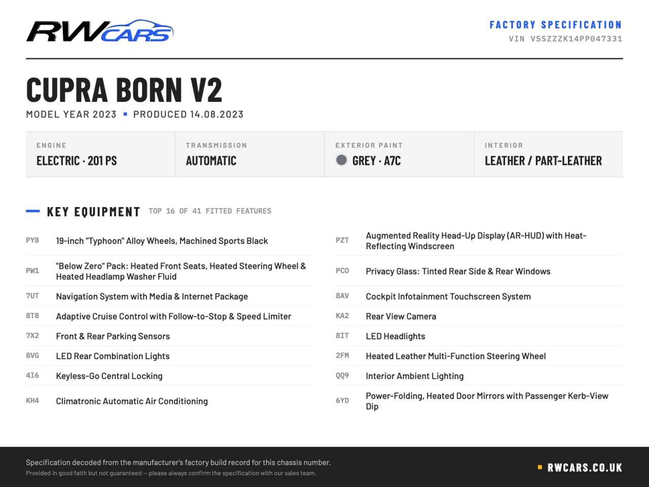 2024 CUPRA BORN 2024 CUPRA BORN