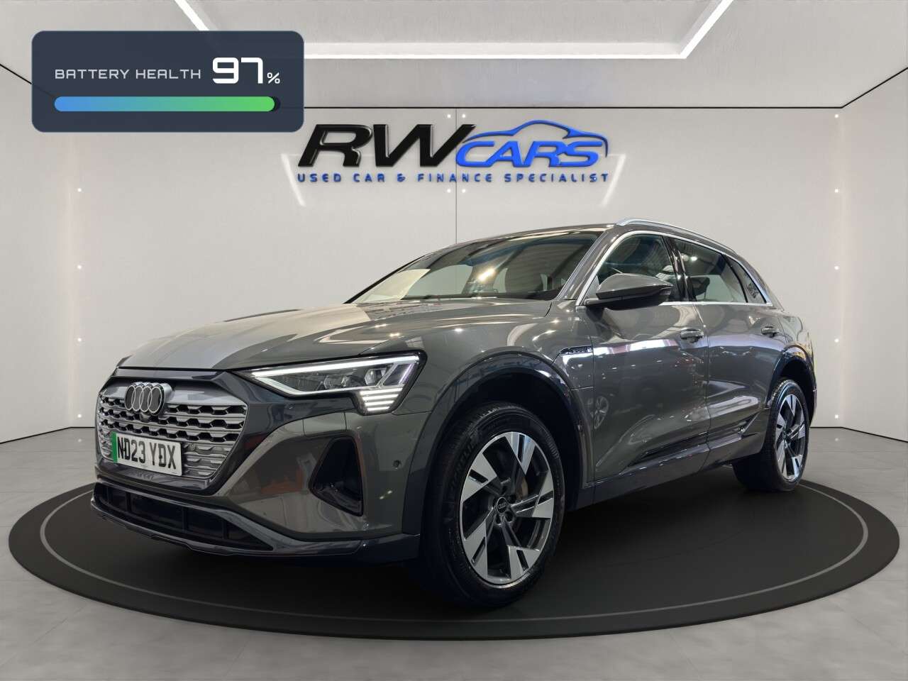 A 2023 AUDI Q8 E-TRON 50 Sport SUV 5dr Electric Auto quattro 95kWh (11kW Charger) (340 ps) A 2023 AUDI Q8 E-TRON 50 Sport SUV 5dr Electric Auto quattro 95kWh (11kW Charger) (340 ps)