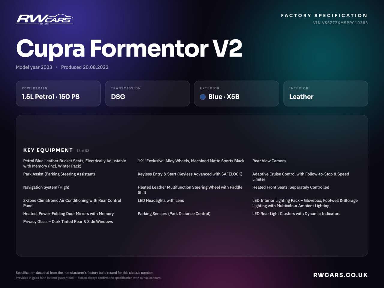 2022 CUPRA FORMENTOR 2022 CUPRA FORMENTOR