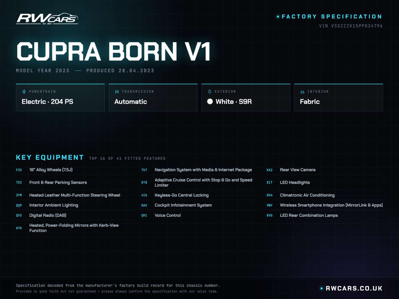 2023 CUPRA BORN 2023 CUPRA BORN