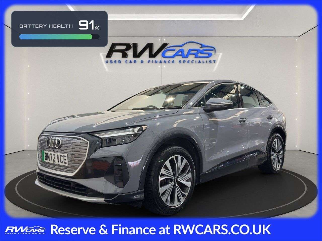 A 2022 AUDI Q4 E-TRON 35 Sport Sportback 5dr Electric Auto 55kWh (170 ps) A 2022 AUDI Q4 E-TRON 35 Sport Sportback 5dr Electric Auto 55kWh (170 ps)