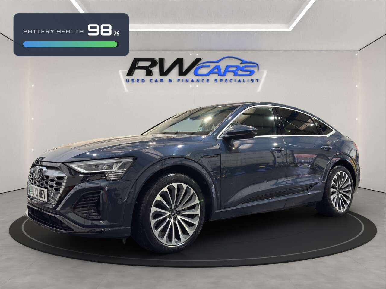 A 2023 AUDI Q8 E-TRON 55 S line Sportback 5dr Electric Auto quattro 114kWh (11kW Charger) (408 ps A 2023 AUDI Q8 E-TRON 55 S line Sportback 5dr Electric Auto quattro 114kWh (11kW Charger) (408 ps