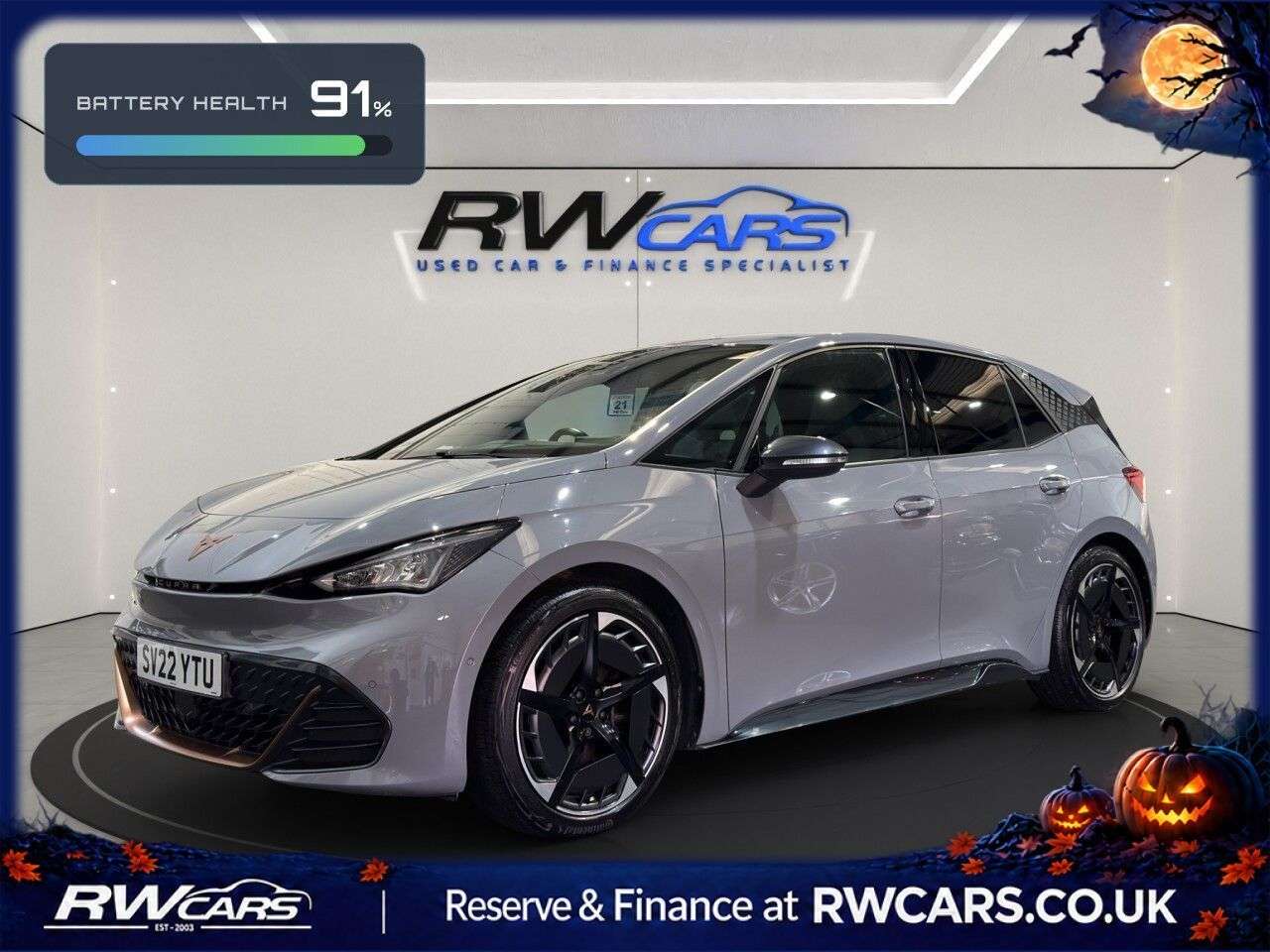 A 2022 CUPRA BORN e-Boost 77kWh V3 Hatchback 5dr Electric Auto (4 Seat) (230 ps) A 2022 CUPRA BORN e-Boost 77kWh V3 Hatchback 5dr Electric Auto (4 Seat) (230 ps)