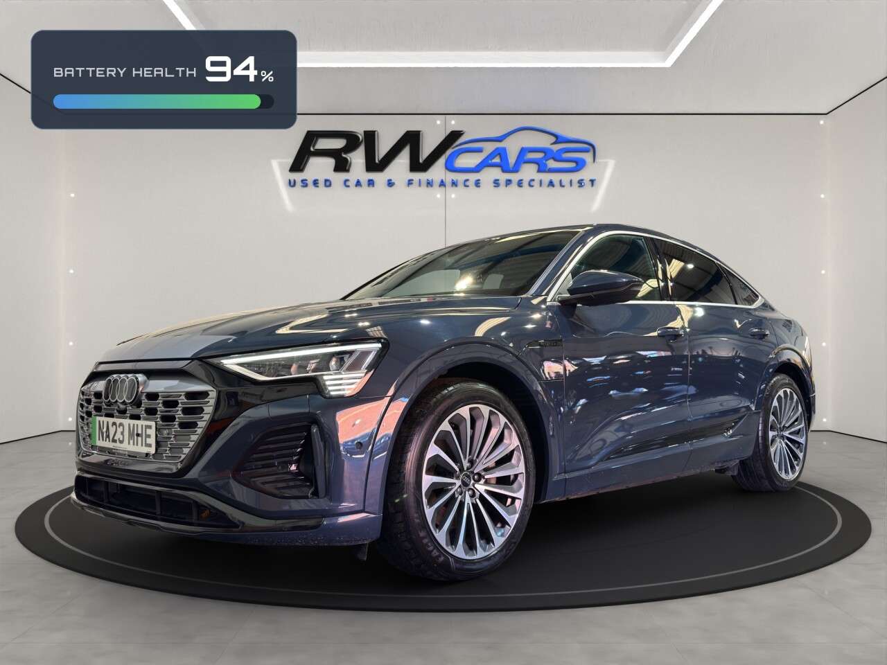 A 2023 AUDI Q8 E-TRON 55 S line Sportback 5dr Electric Auto quattro 114kWh (11kW Charger) (408 ps A 2023 AUDI Q8 E-TRON 55 S line Sportback 5dr Electric Auto quattro 114kWh (11kW Charger) (408 ps