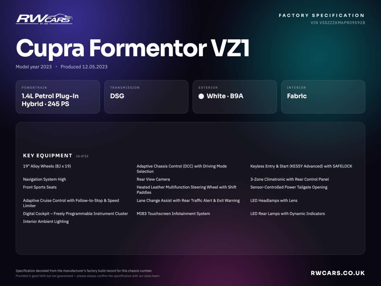 2023 CUPRA FORMENTOR 2023 CUPRA FORMENTOR