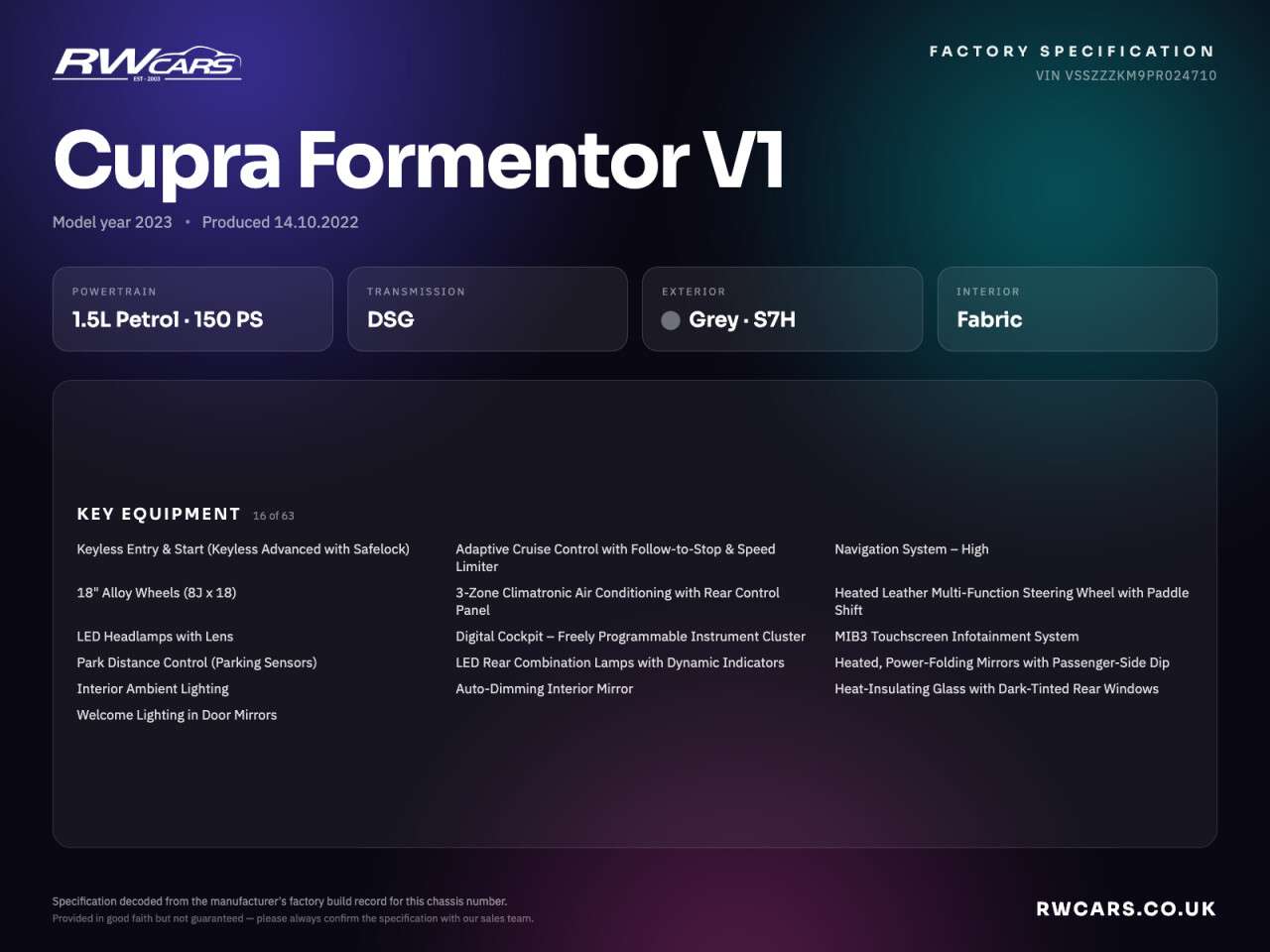 2022 CUPRA FORMENTOR 2022 CUPRA FORMENTOR