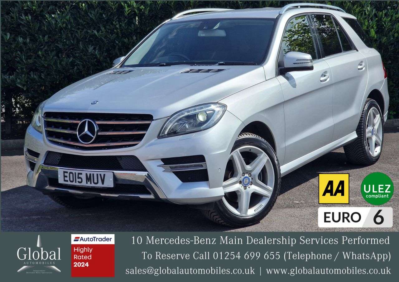 A 2015 MERCEDES-BENZ M-CLASS 2.1 ML250 BlueTEC AMG Line SUV 5dr Diesel G-Tronic 4WD Euro 6 (s/s) (204 ps A 2015 MERCEDES-BENZ M-CLASS 2.1 ML250 BlueTEC AMG Line SUV 5dr Diesel G-Tronic 4WD Euro 6 (s/s) (204 ps