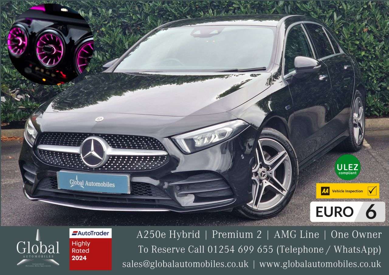 A 2021 MERCEDES-BENZ A-CLASS 1.3 A250e 15.6kWh AMG Line (Premium 2) Hatchback 5dr Petrol Plug-in Hybrid A 2021 MERCEDES-BENZ A-CLASS 1.3 A250e 15.6kWh AMG Line (Premium 2) Hatchback 5dr Petrol Plug-in Hybrid